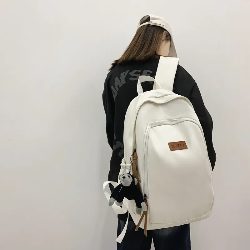 Venerable Brahma Canvas Backpack Unisex White/Black/Khaki/Green-1