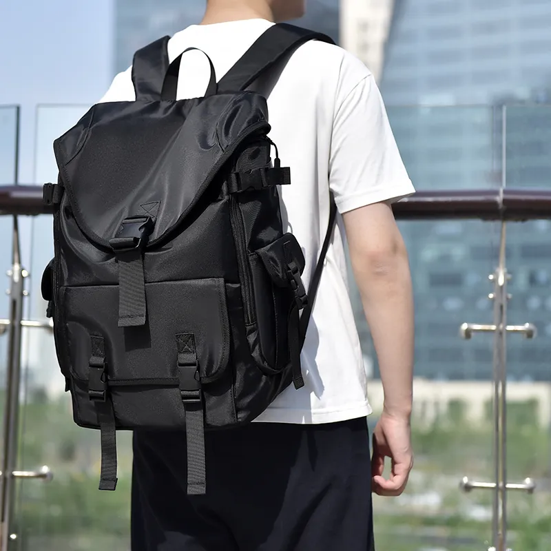 Venerable Brahma Durable Fabric Backpack Regular Unisex Black/Gray/Blue-6