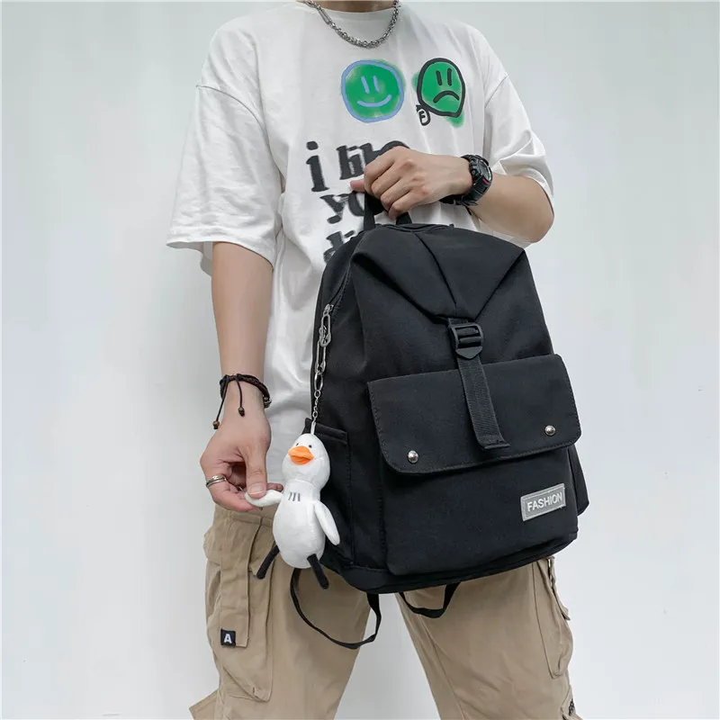 Venerable Brahma Canvas Backpack Unisex White/Black/Green/Blue-9