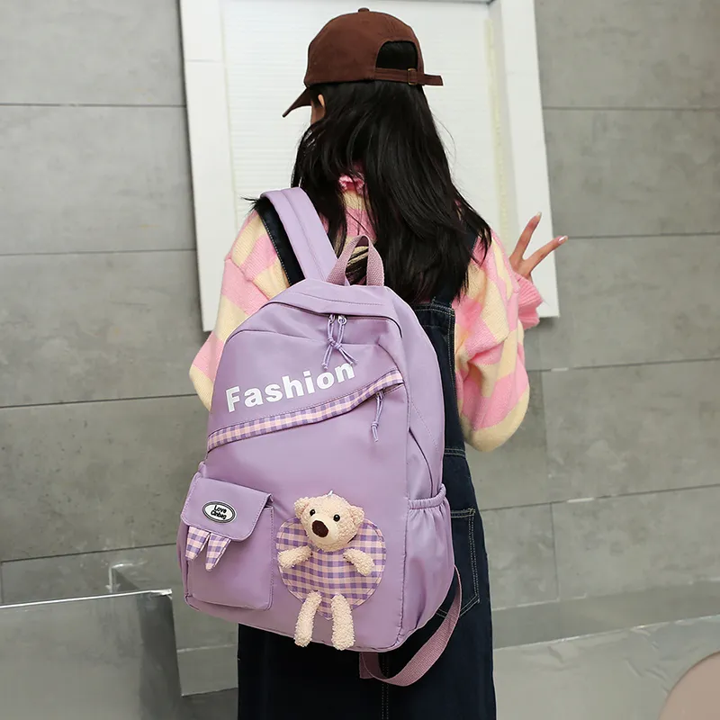 Venerable Brahma Nylon Fabric Backpack Women's Black/Pink/Red/Purple/Blue-8