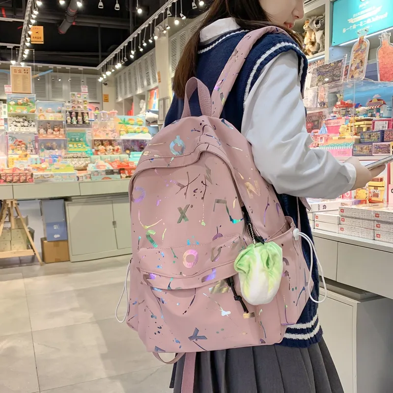 Venerable Brahma Nylon Backpack Regular Women's White/Black/Pink/Green-15