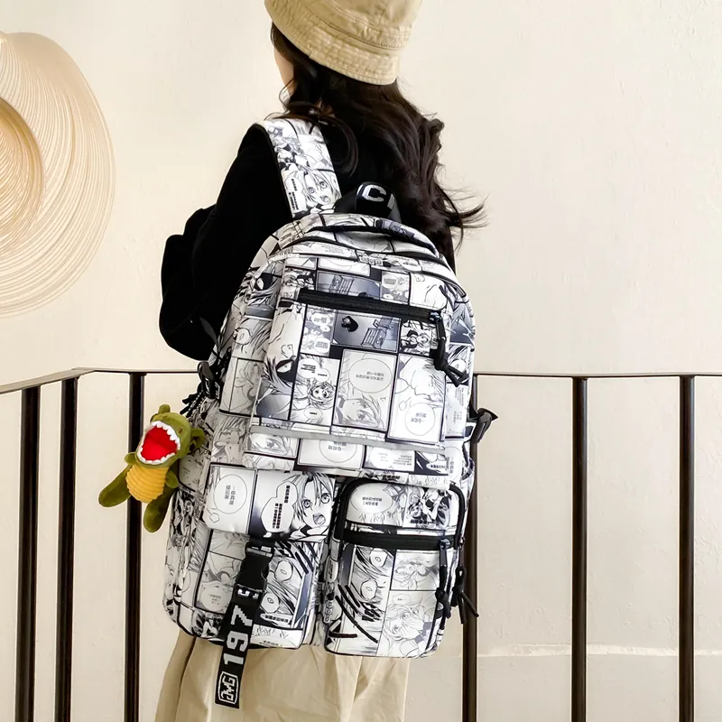 Venerable Brahma Nylon Backpack Unisex Black/Red/Yellow/Green-2