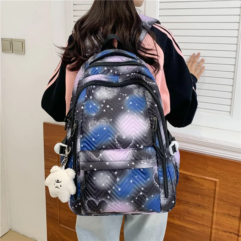 Venerable Brahma Nylon Backpack Women's Black/Purple/Green/Blue/Pink-8