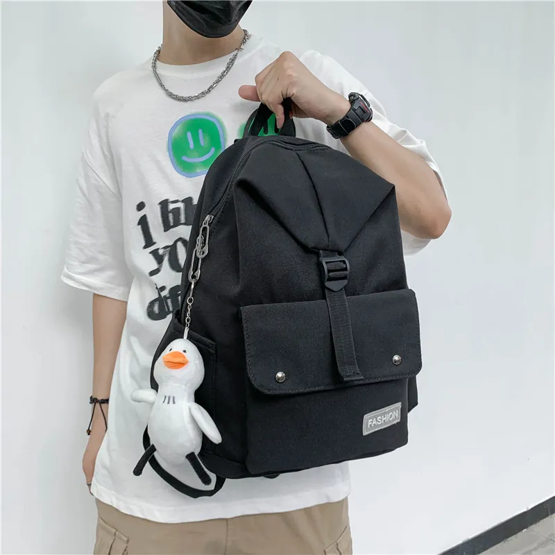 Venerable Brahma Canvas Backpack Unisex White/Black/Green/Blue-8