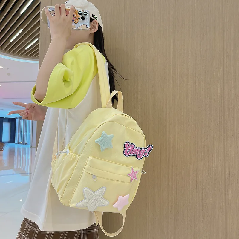 Venerable Brahma Nylon Backpack Women's Yellow/Green/Pink-4