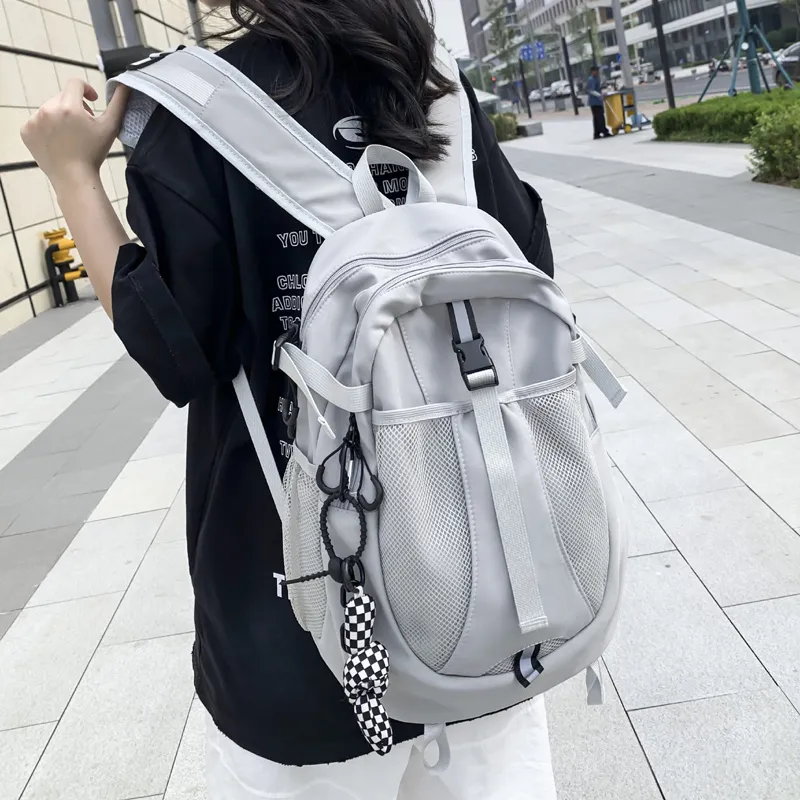 Venerable Brahma Nylon Backpack Women's White/Gray/Black/Pink-5