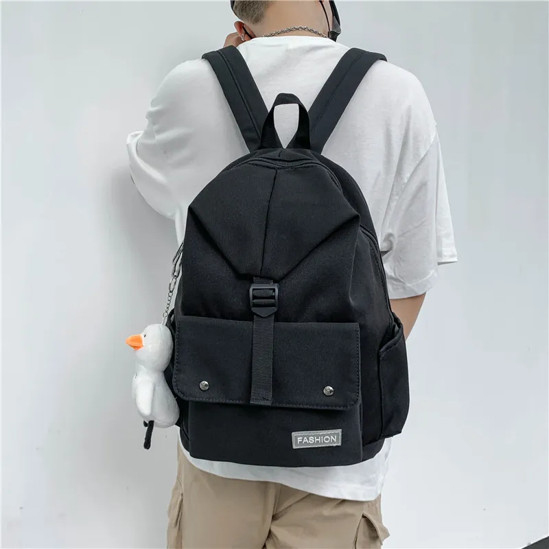 Venerable Brahma Canvas Backpack Unisex White/Black/Green/Blue-2