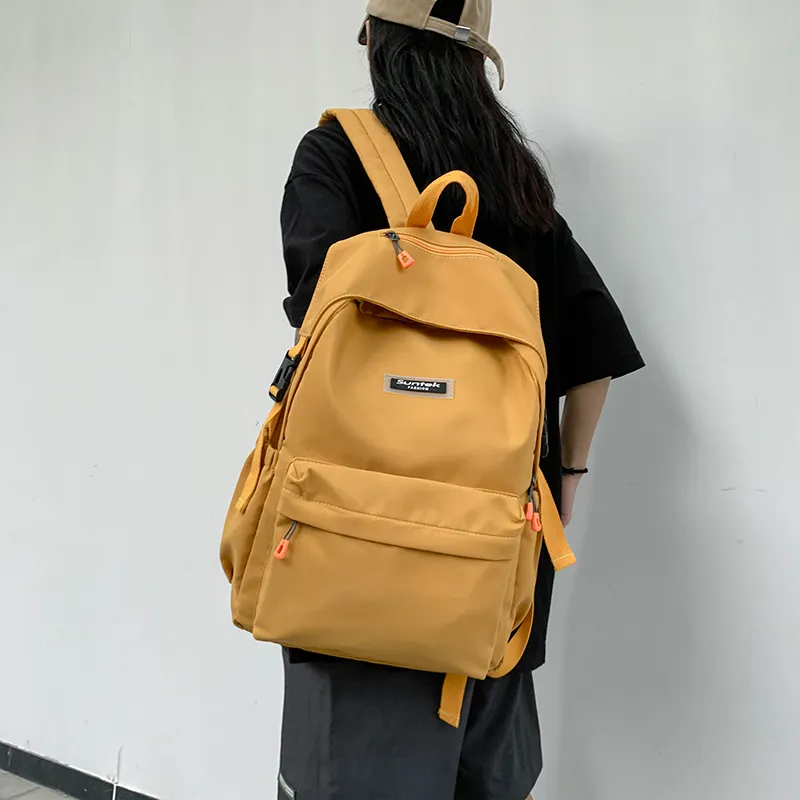 Venerable Brahma Nylon Backpack Regular Unisex Black/Gray/Beige/Yellow-9