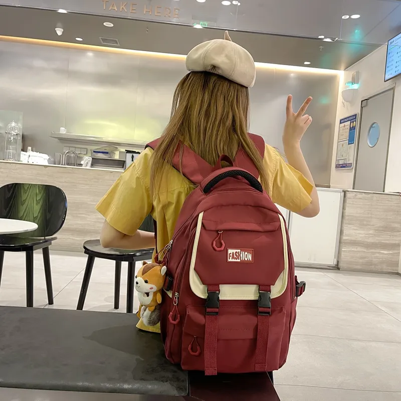 Venerable Brahma Nylon Fabric Backpack Women's Black/Pink/Red/Purple/Peacock Blue/Royal Blue-2