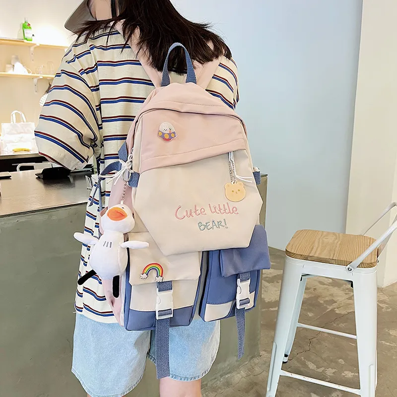 Venerable Brahma Nylon Backpack Women's White/Black/Pink/Blue-8