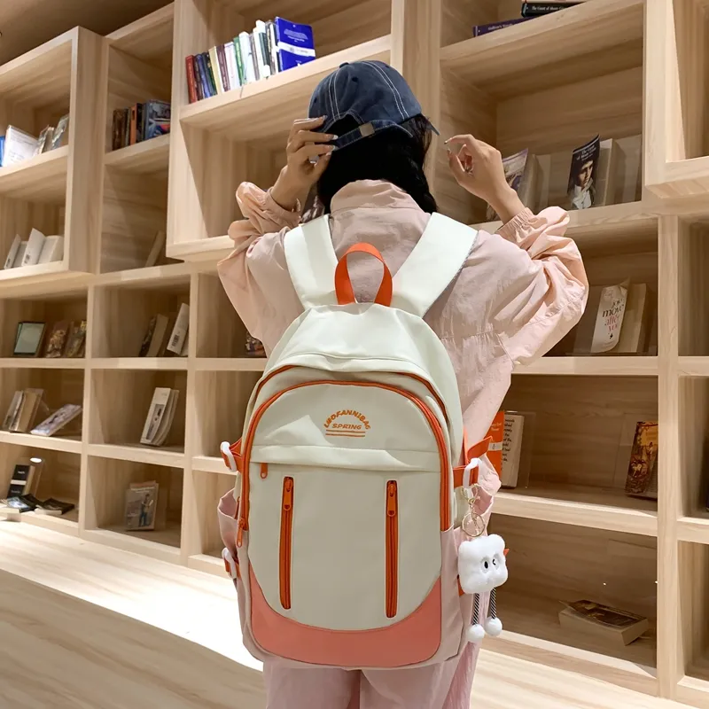 Venerable Brahma Nylon Backpack Regular Women's Black Gray/Brown Blue/Pink Orange/Turquoise-7