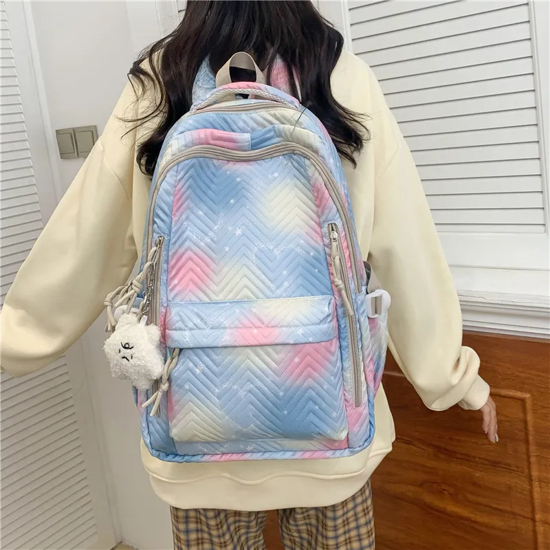 Venerable Brahma Nylon Backpack Women's Black/Purple/Green/Blue/Pink-13