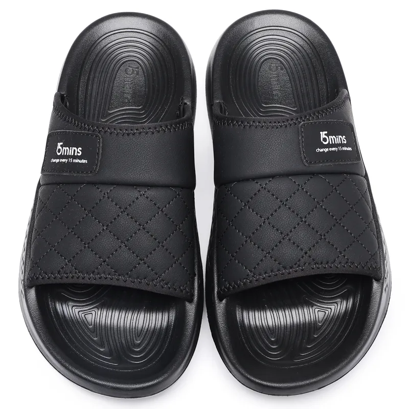 15 MINS Quiet Slide Slippers Men's Black-2