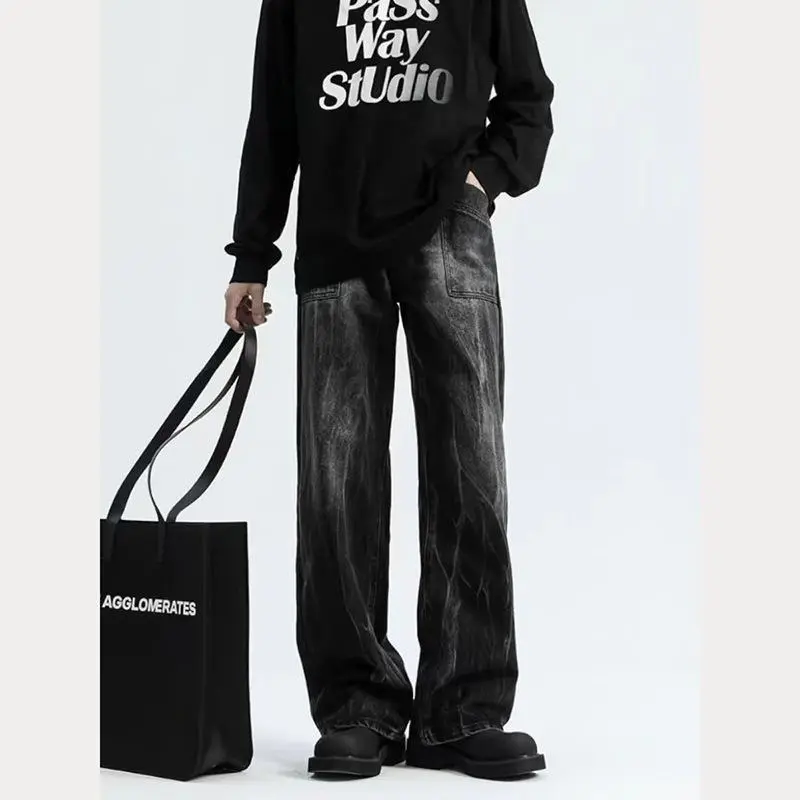 PAINT STAIN Jeans Men Black [high Quality]-6