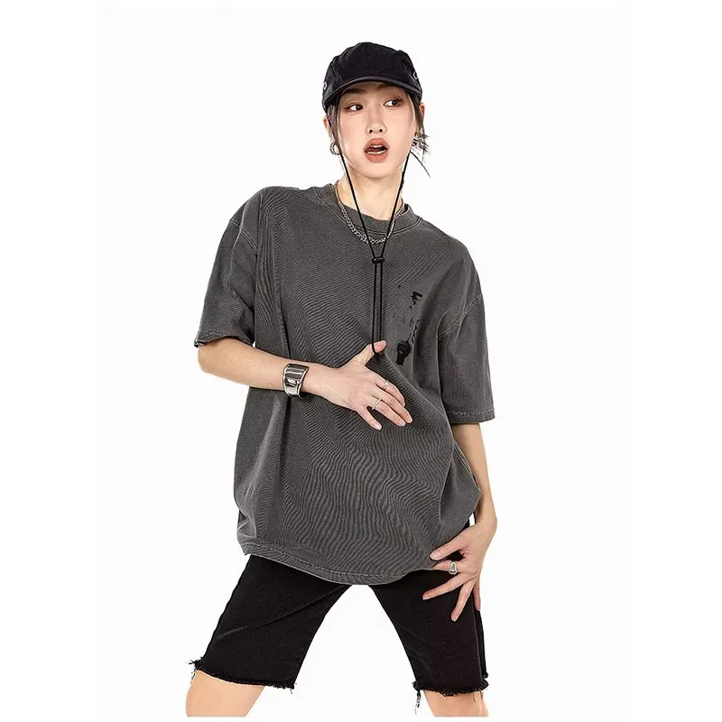 PAINT STAIN T Shirt Unisex Gray-3