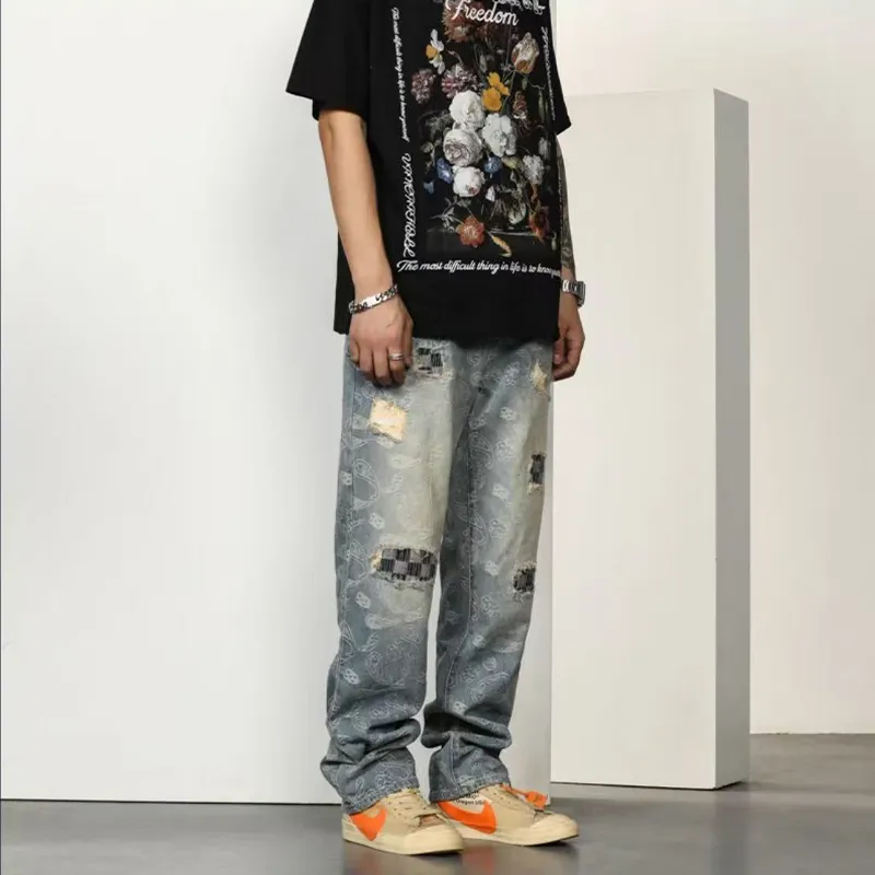 PAINT STAIN Jeans Unisex Blue-4