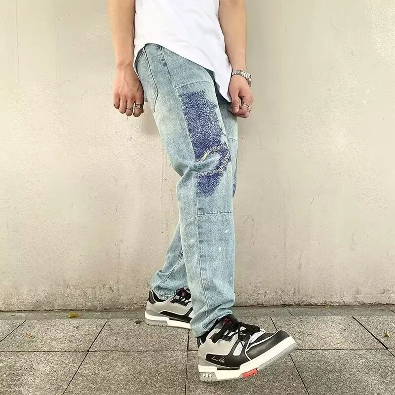 PAINT STAIN Jeans Unisex Blue-3