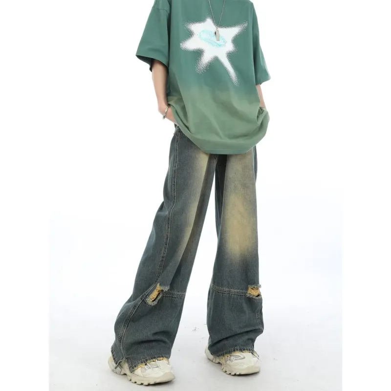 PAINT STAIN Jeans Unisex Blue-4