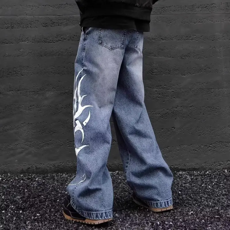 PAINT STAIN Jeans Unisex Blue[High Quality]-4