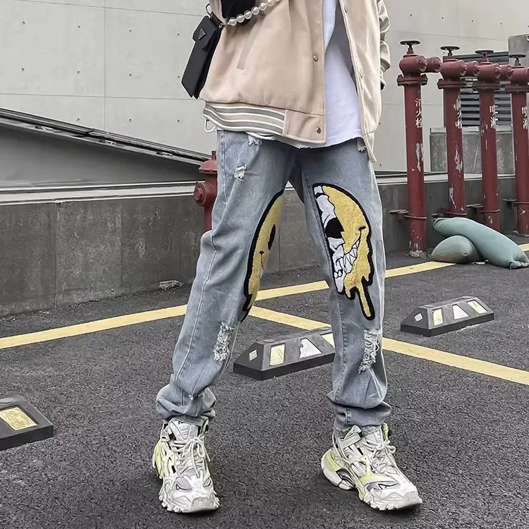PAINT STAIN Jeans Unisex Light Blue-4