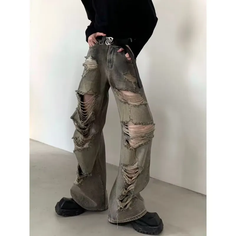 PAINT STAIN Jeans Unisex Yellow Mud-1