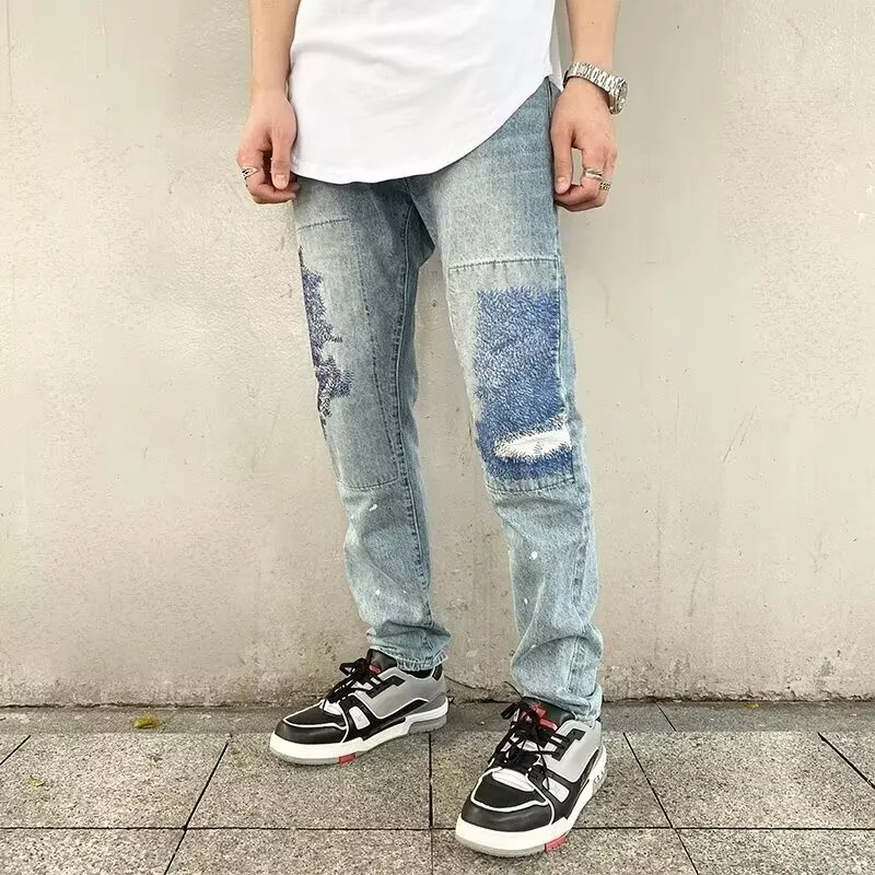 PAINT STAIN Jeans Unisex Blue-2