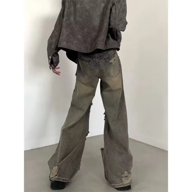PAINT STAIN Jeans Unisex Yellow Mud-2