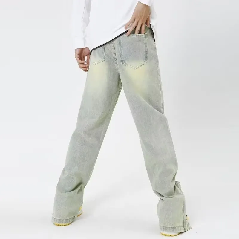 PAINT STAIN Jeans Unisex Yellow Mud-3