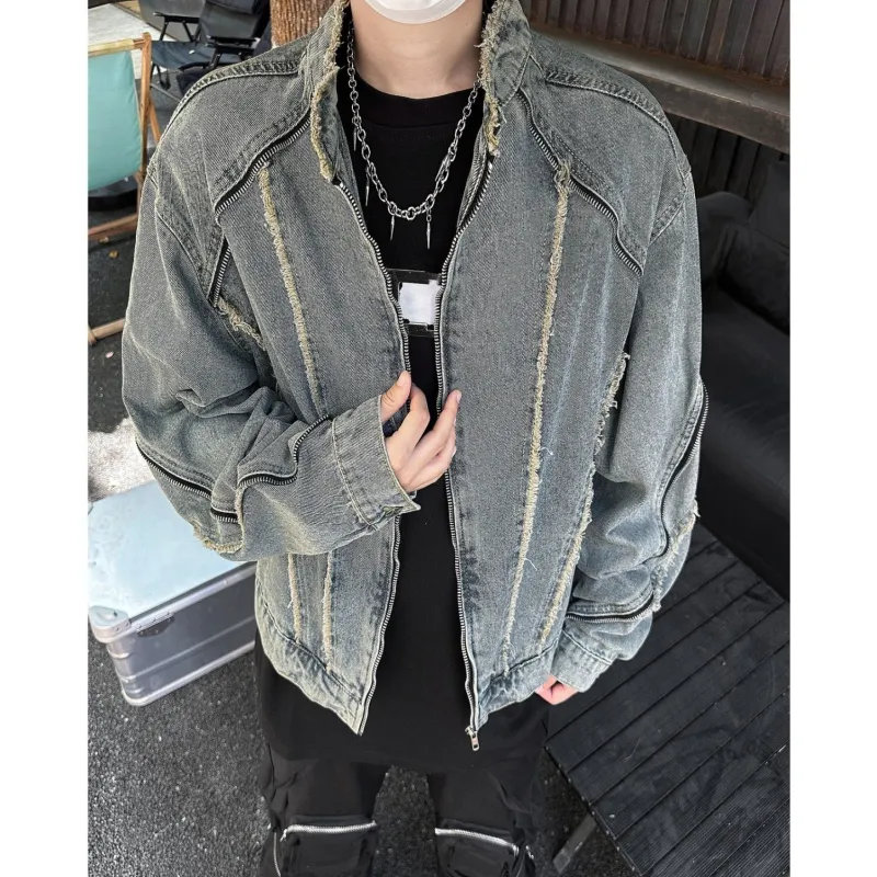 PAINT STAIN Denim Jacket Unisex Blue-4