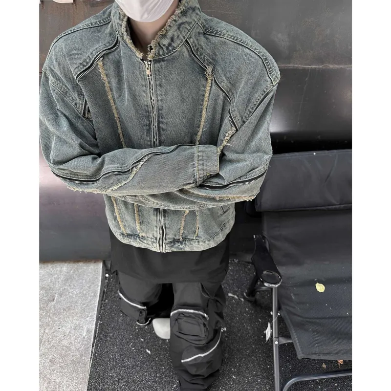 PAINT STAIN Denim Jacket Unisex Blue-5