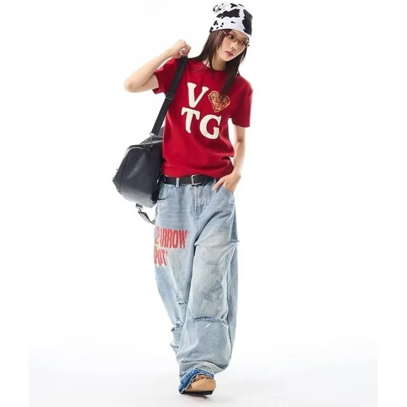 PAINT STAIN Jeans Unisex Blue[High Quality]-5