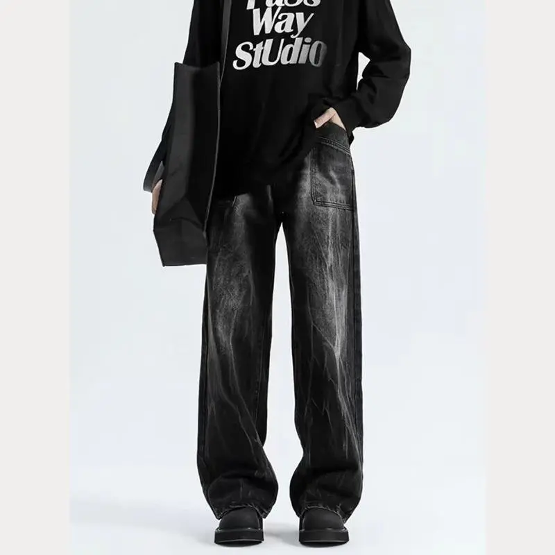 PAINT STAIN Jeans Men Black [high Quality]-4