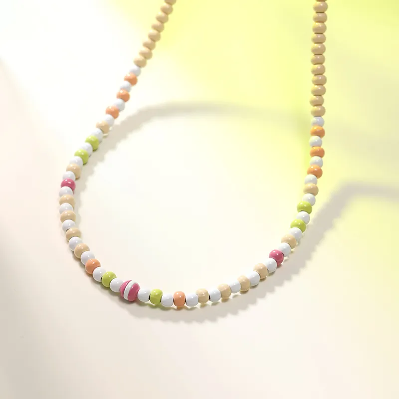 Social Talent Artistic Glossy Glaze Gold Plated Copper Necklaces Women's-2