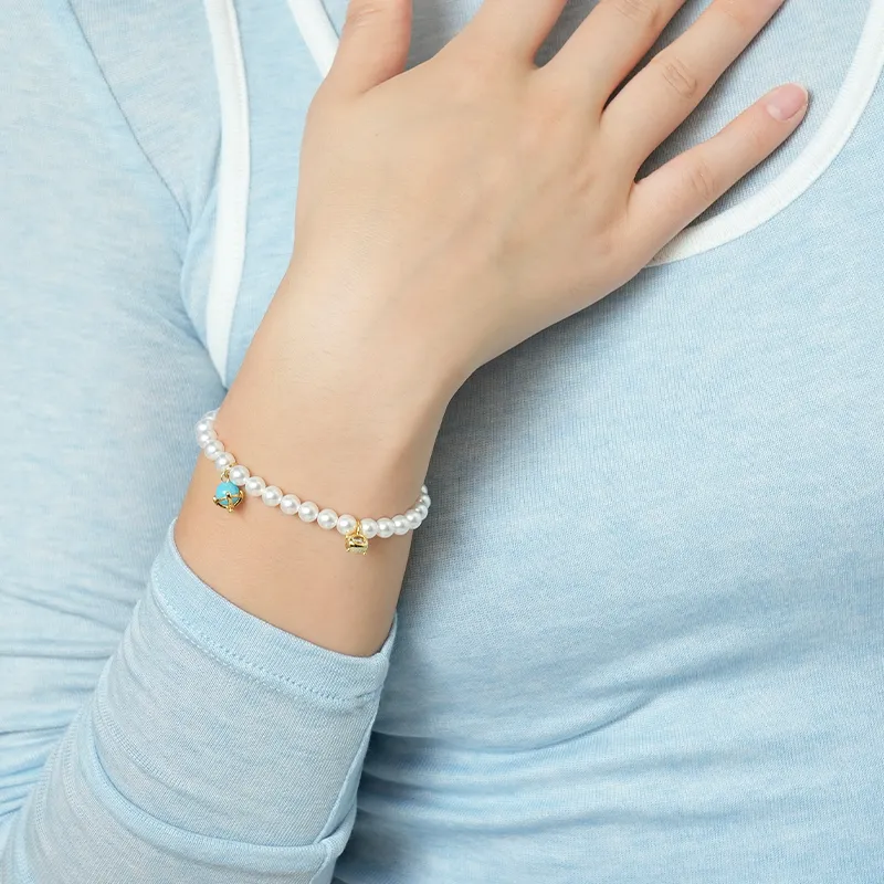 Social Talent 18K Gold Artificial Pearl Bracelets Women's-1