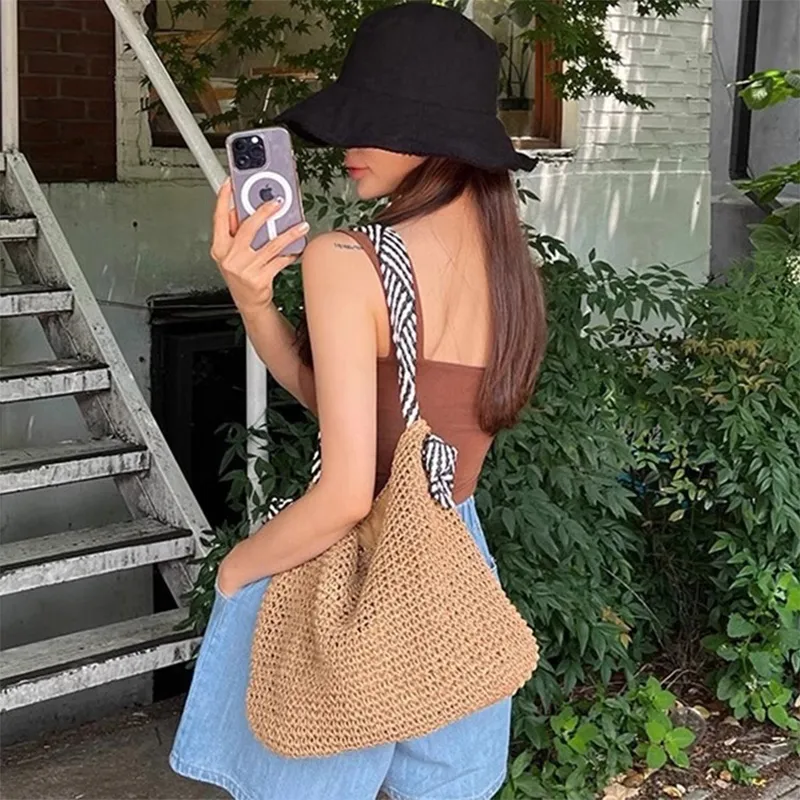 CLEVER& KETCH Fabric Tote Underarm Shoulder Bag Women's Coffee/Beige-1