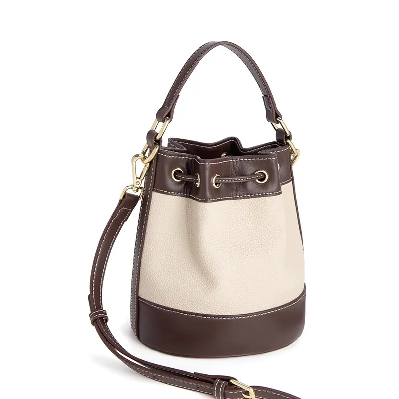 CLEVER& KETCH PU Bucket Bag, Shoulder Bag, Crossbody Bag, Handbag Women's Ecru-4