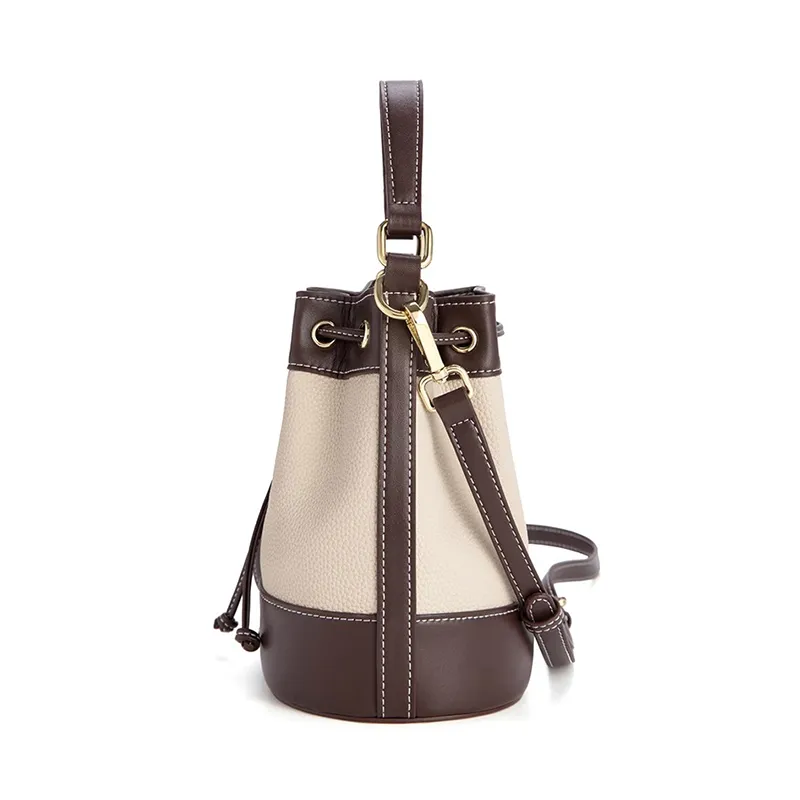 CLEVER& KETCH PU Bucket Bag, Shoulder Bag, Crossbody Bag, Handbag Women's Ecru-3