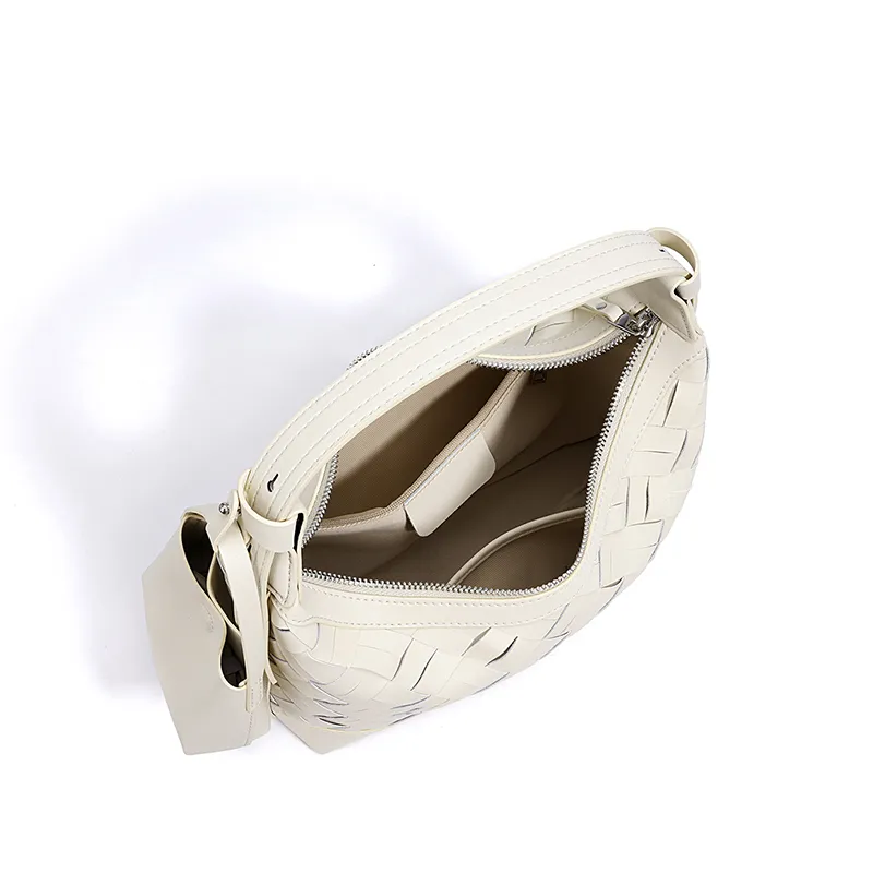 CLEVER& KETCH Cow Leather Dumpling Bag Handbag Women's Black/Milkshake White/Creamy Apricot/Khaki Green-4