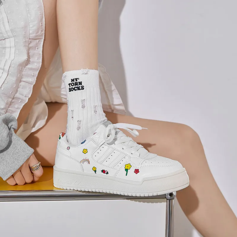 Georgina Goodman White Sneakers Lightweight, Breathable, And Slip Resistant Low Top Skateboard Shoes Women's-2