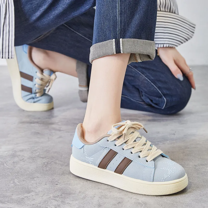 Georgina Goodman Small White Shoes Anti Slip Wear Resistant Lightweight Breathable Low Top Skateboard Shoes Women's-22