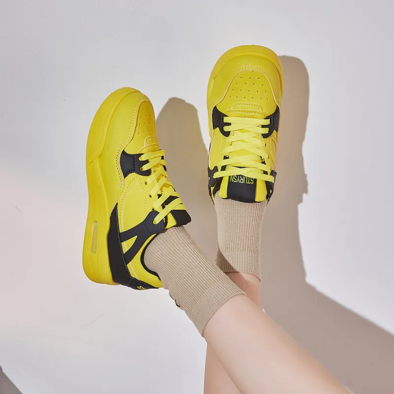 Georgina Goodman Non slip Lightweight Low Top Skateboard Shoes Women's Yellow-2