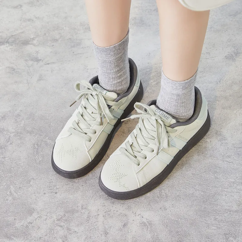 Georgina Goodman Small White Shoes Anti Slip Wear Resistant Lightweight Breathable Low Top Skateboard Shoes Women's-4