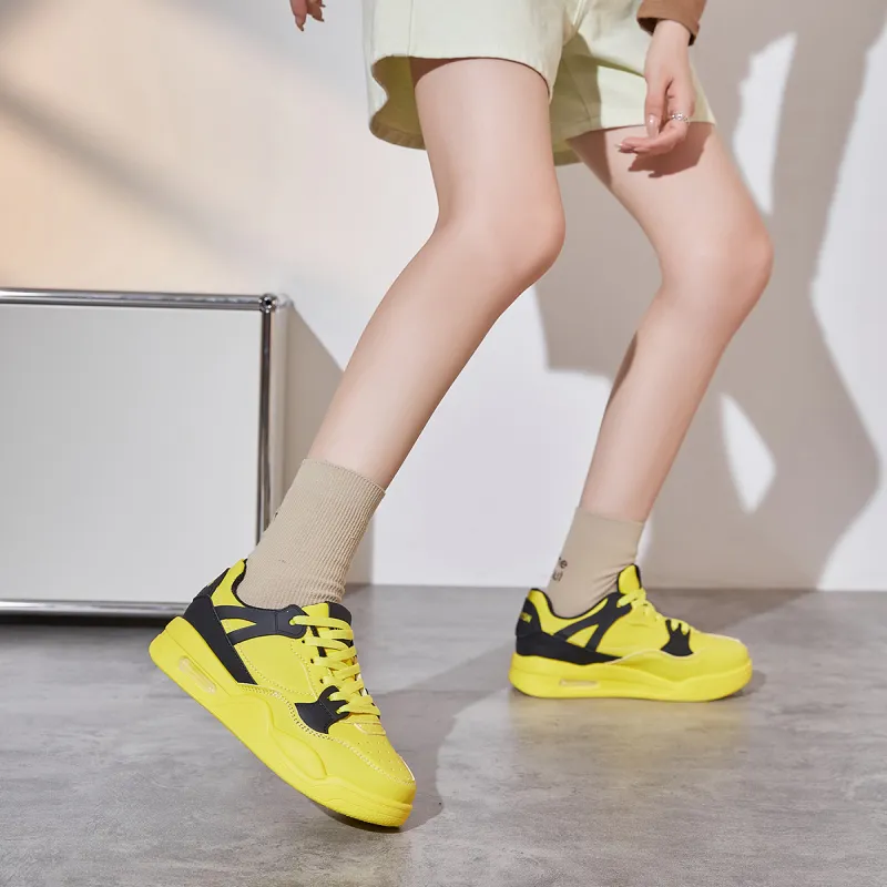 Georgina Goodman Non slip Lightweight Low Top Skateboard Shoes Women's Yellow-4