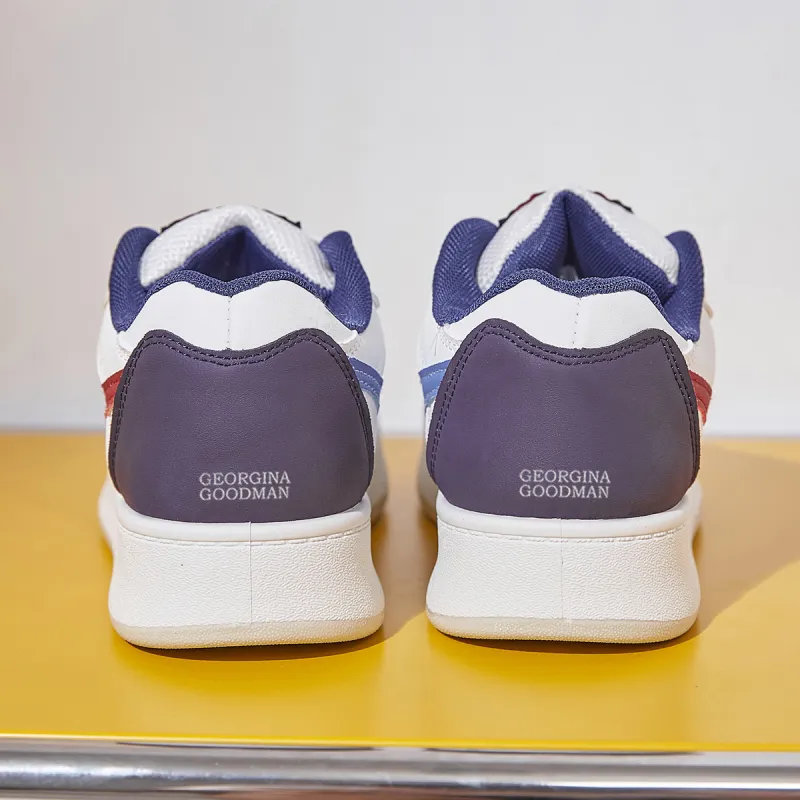 Georgina Goodman Lightweight And Breathable Low-Top Skateboard Shoes Women's White Blue Red-5