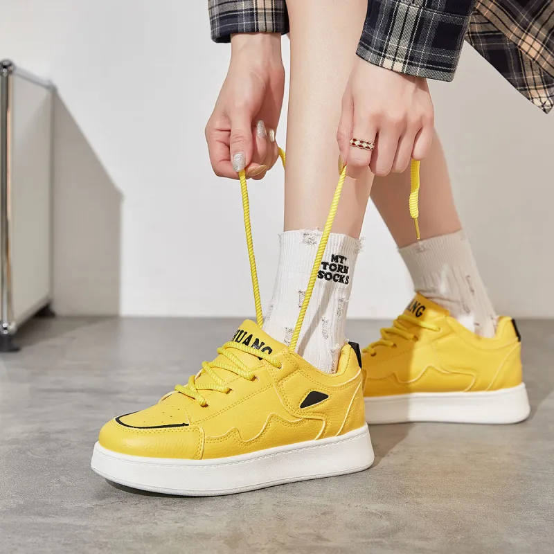 Georgina Goodman Lightweight And Breathable Low Top Skateboard Shoes Women's Yellow-5