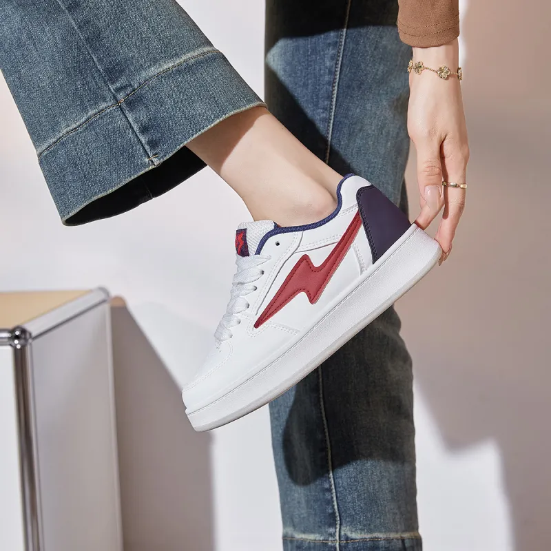 Georgina Goodman Lightweight And Breathable Low-Top Skateboard Shoes Women's White Blue Red-2