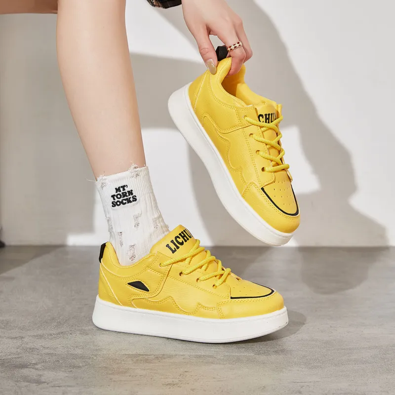 Georgina Goodman Lightweight And Breathable Low Top Skateboard Shoes Women's Yellow-4