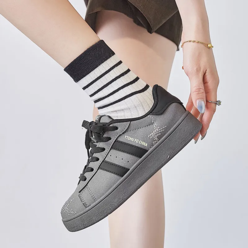 Georgina Goodman Small White Shoes Anti Slip Wear Resistant Lightweight Breathable Low Top Skateboard Shoes Women's-9
