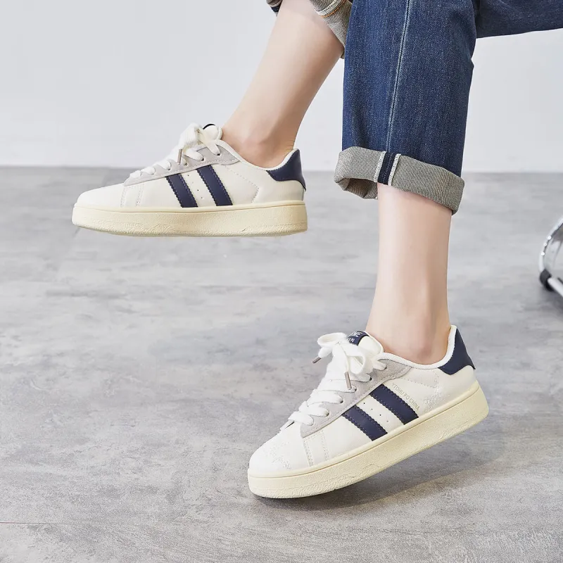 Georgina Goodman Small White Shoes Anti Slip Wear Resistant Lightweight Breathable Low Top Skateboard Shoes Women's-14