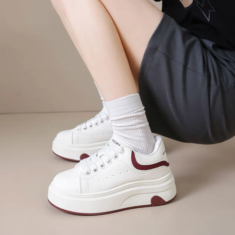 Georgina Goodman Anti Slip Wear Resistant Lightweight Breathable Low Top Skateboard Shoes Women's Red-2